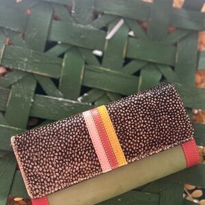 Stylish Brown and Green Women's Clutch
